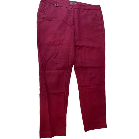 Adrianna Papell Womens Dress Pants Cropped Mid Rise Hot Pink Size 12 - Picture 1 of 8